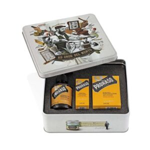 METAL BOX | DETERGENTE - BALSAMO - OLIO | WOOD and SPICE | PRORASO 3 pz